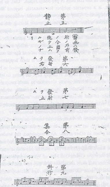 Japanese trumpet signals for troop motions, "Eikoku hohei renpo": 1865.