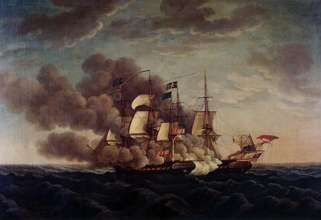 USS Constitution vs H.M.S. Guerriere, 19 August, 1812 . USS Constitution vs H.M.S. Guerriere, 19 August, 1812 .