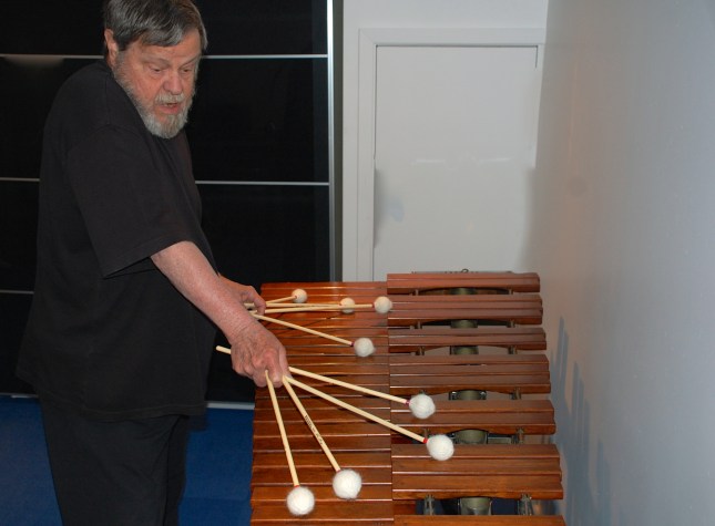 The opening gambit to my Concerto for Four Octave Marimba, Eight Mallets and Two Hands.. Unpublished, the manuscript is in the possession of the composer.