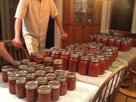 Part of our 88 quart  production for the day.